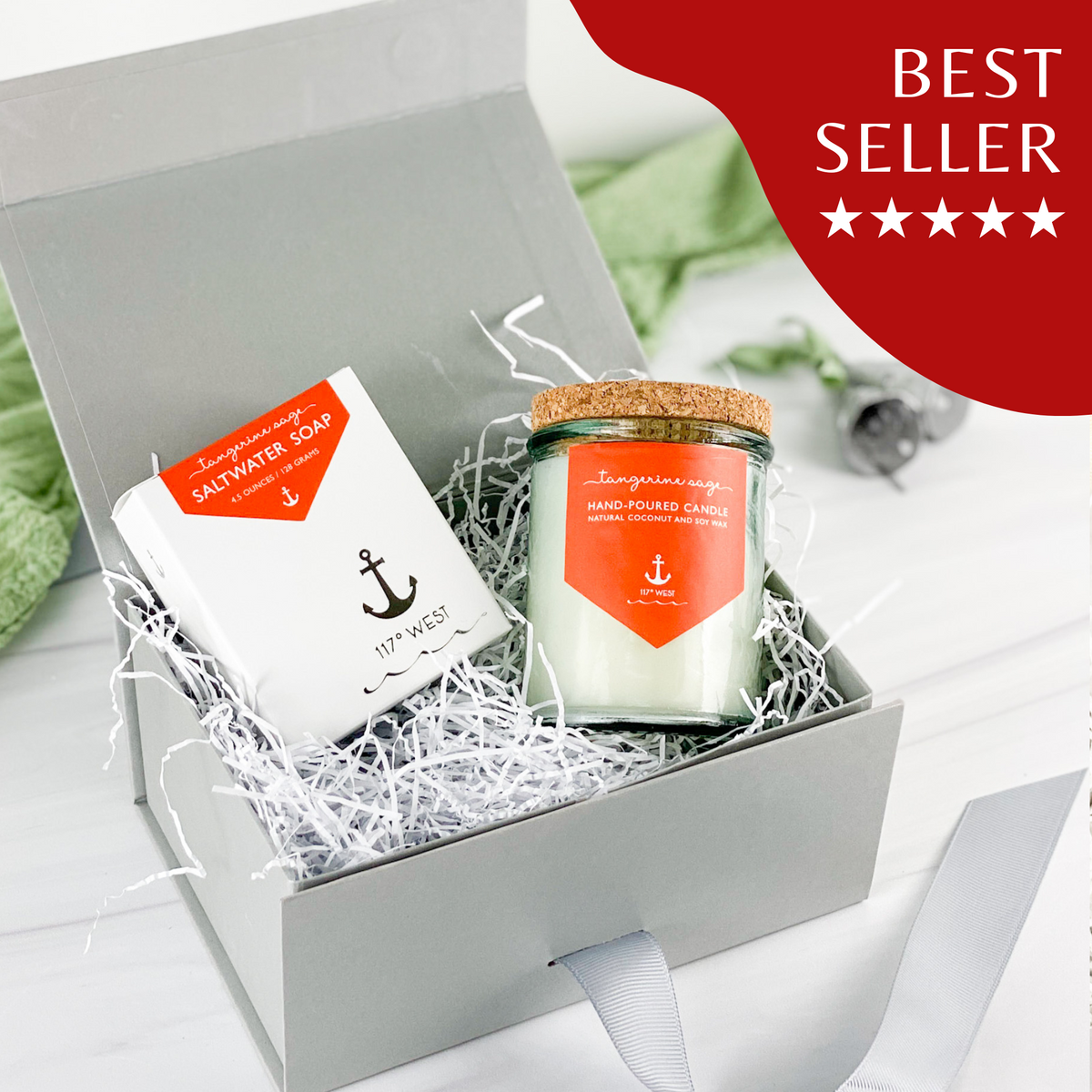 Tangerine Sage Candle &amp; Soap Gift Set