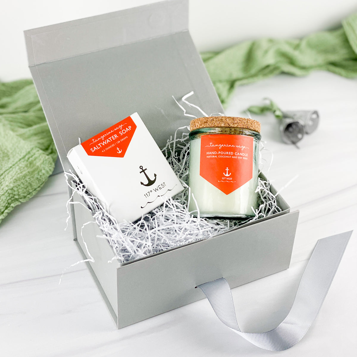 Tangerine Sage Candle &amp; Soap Gift Set